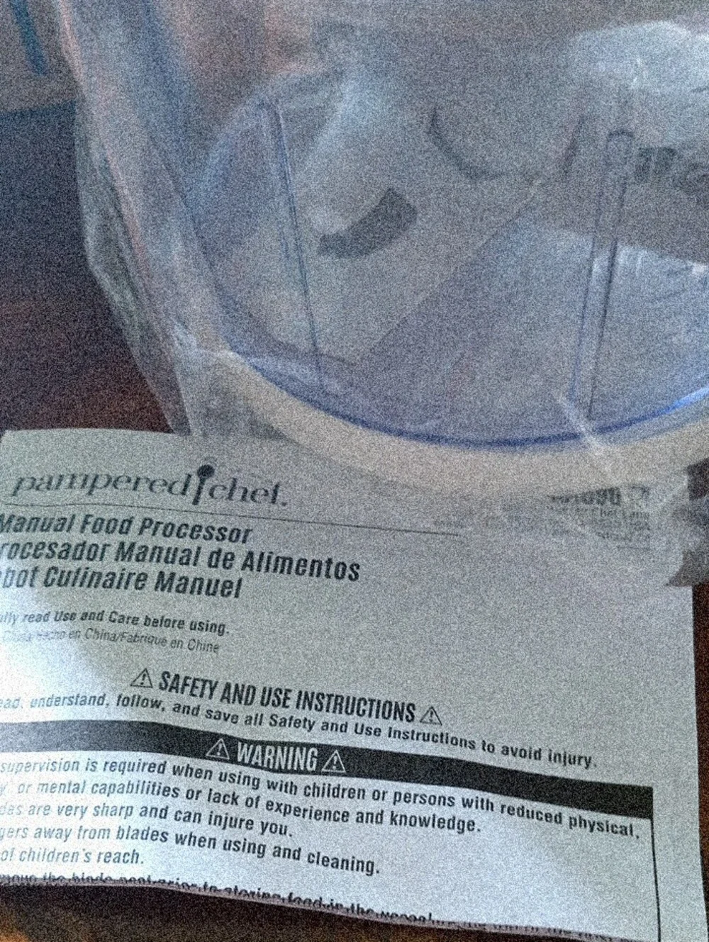 Pampered Chef Manual Food Processor - White and Clear